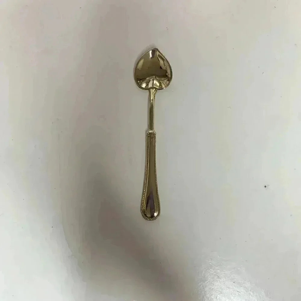 SILVERPLATED ITALY BRASS HEART TEASPOON, VINTAGE 1960s